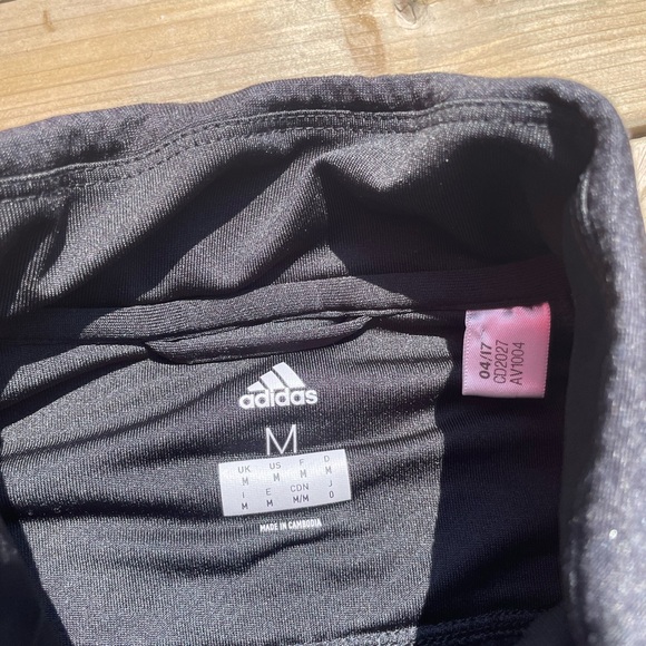 Black Waffle Adidas Zip Up Sweater (M) - Picture 5 of 6